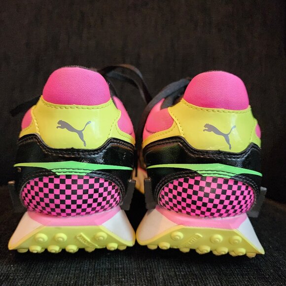 Puma Mile Rider Sunny Getaway Black Electro Green Pink - Woman's Size 10.5 - Picture 6 of 12